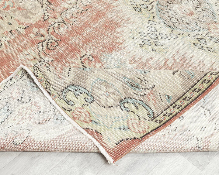 Multicolor Turkish Oushak Rug 5' 8" x 9' 2" Hand-Knotted | No. VR74127