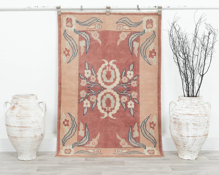 Multicolor Turkish Oushak Rug 3' x 4' 7" Hand-Knotted | No. VR74252