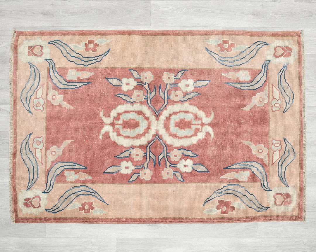 Multicolor Turkish Oushak Rug 3' x 4' 7" Hand-Knotted | No. VR74252