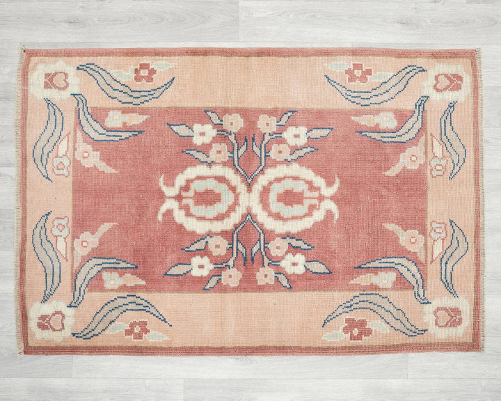 Multicolor Turkish Oushak Rug 3' x 4' 7" Hand-Knotted | No. VR74252