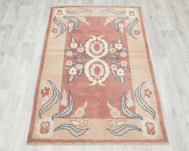 Multicolor Turkish Oushak Rug 3' x 4' 7" Hand-Knotted | No. VR74252