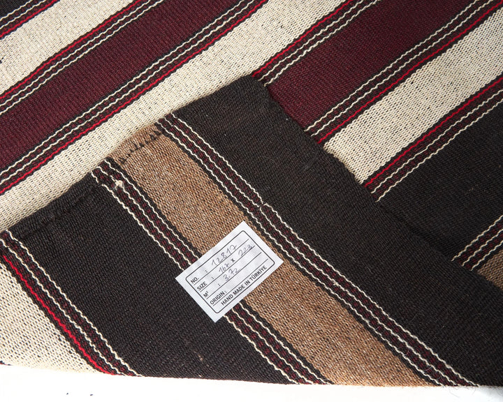 Brown Turkish Kilim Rug 5'6" x 7'4" Flat-Weave | No. VR74372