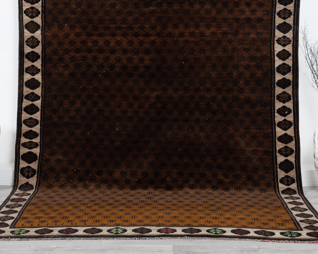 Brown Turkish Oushak Rug 6' 6" x 9' 3" Hand-Knotted | No. VR74387