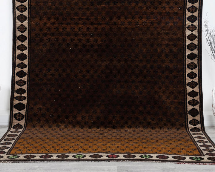 Brown Turkish Oushak Rug 6' 6" x 9' 3" Hand-Knotted | No. VR74387