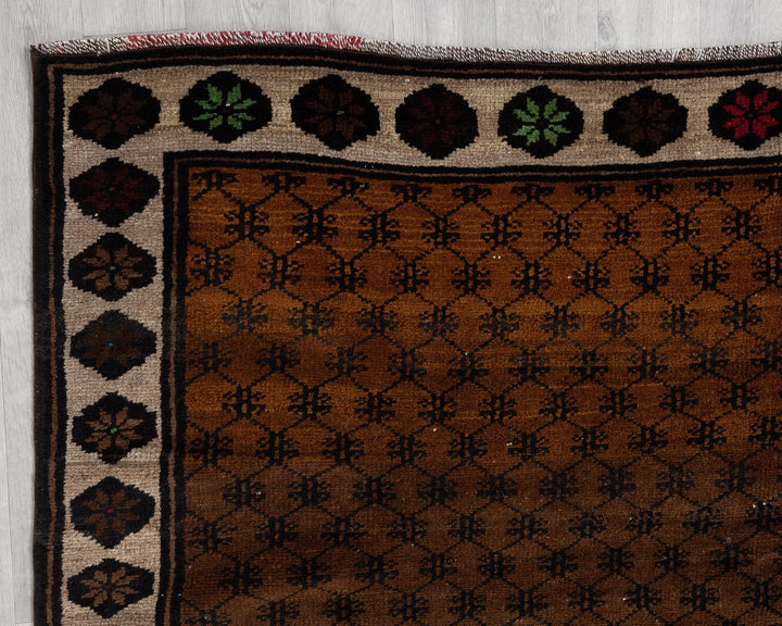 Brown Turkish Oushak Rug 6' 6" x 9' 3" Hand-Knotted | No. VR74387