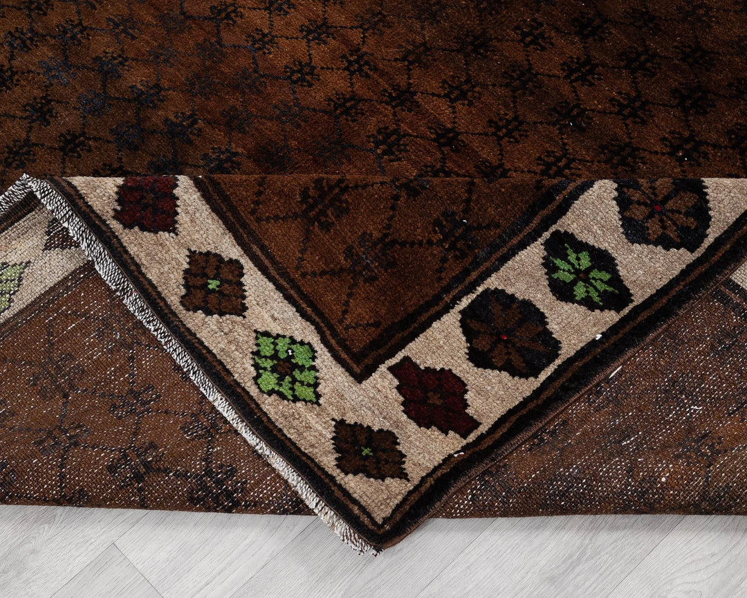Brown Turkish Oushak Rug 6' 6" x 9' 3" Hand-Knotted | No. VR74387