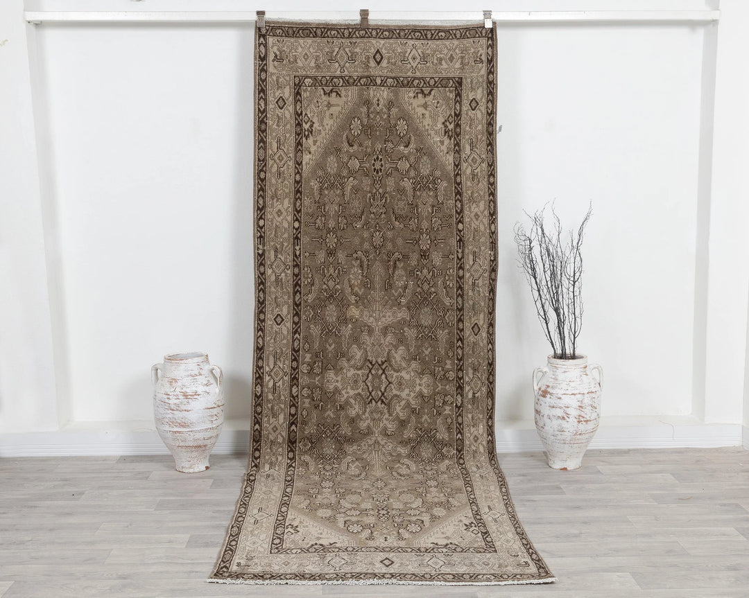 Multicolor Turkish Oushak Rug 3'8" x 10'10" Hand-Knotted | No. VR74509