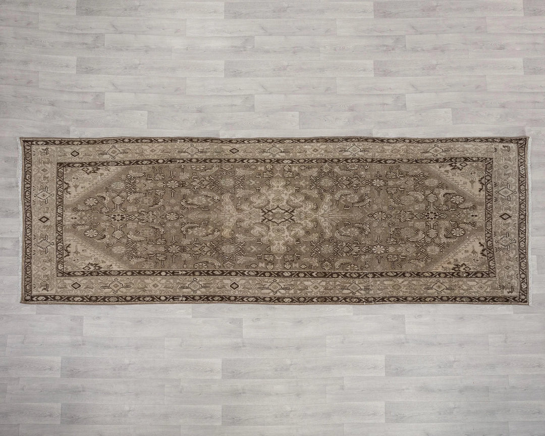 Multicolor Turkish Oushak Rug 3'8" x 10'10" Hand-Knotted | No. VR74509