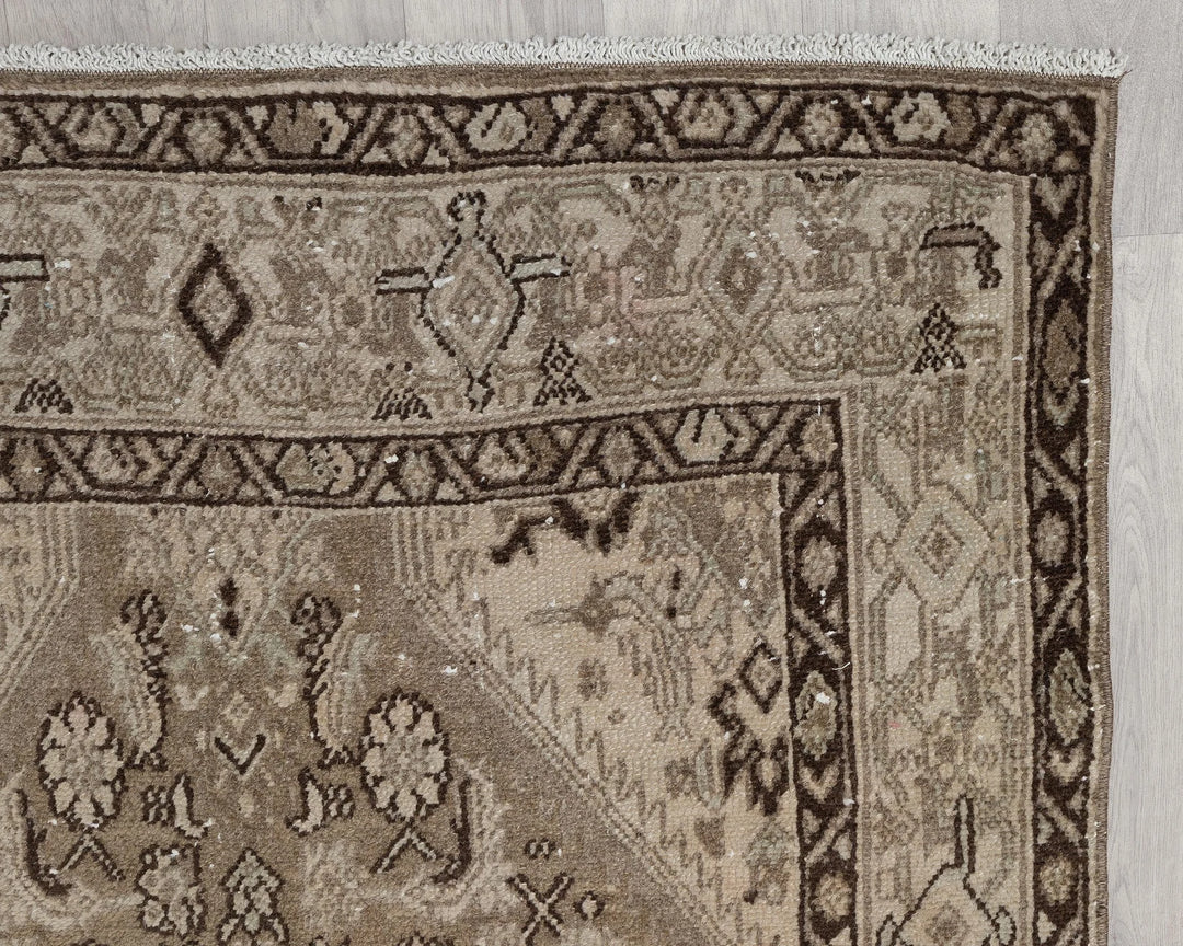Multicolor Turkish Oushak Rug 3'8" x 10'10" Hand-Knotted | No. VR74509