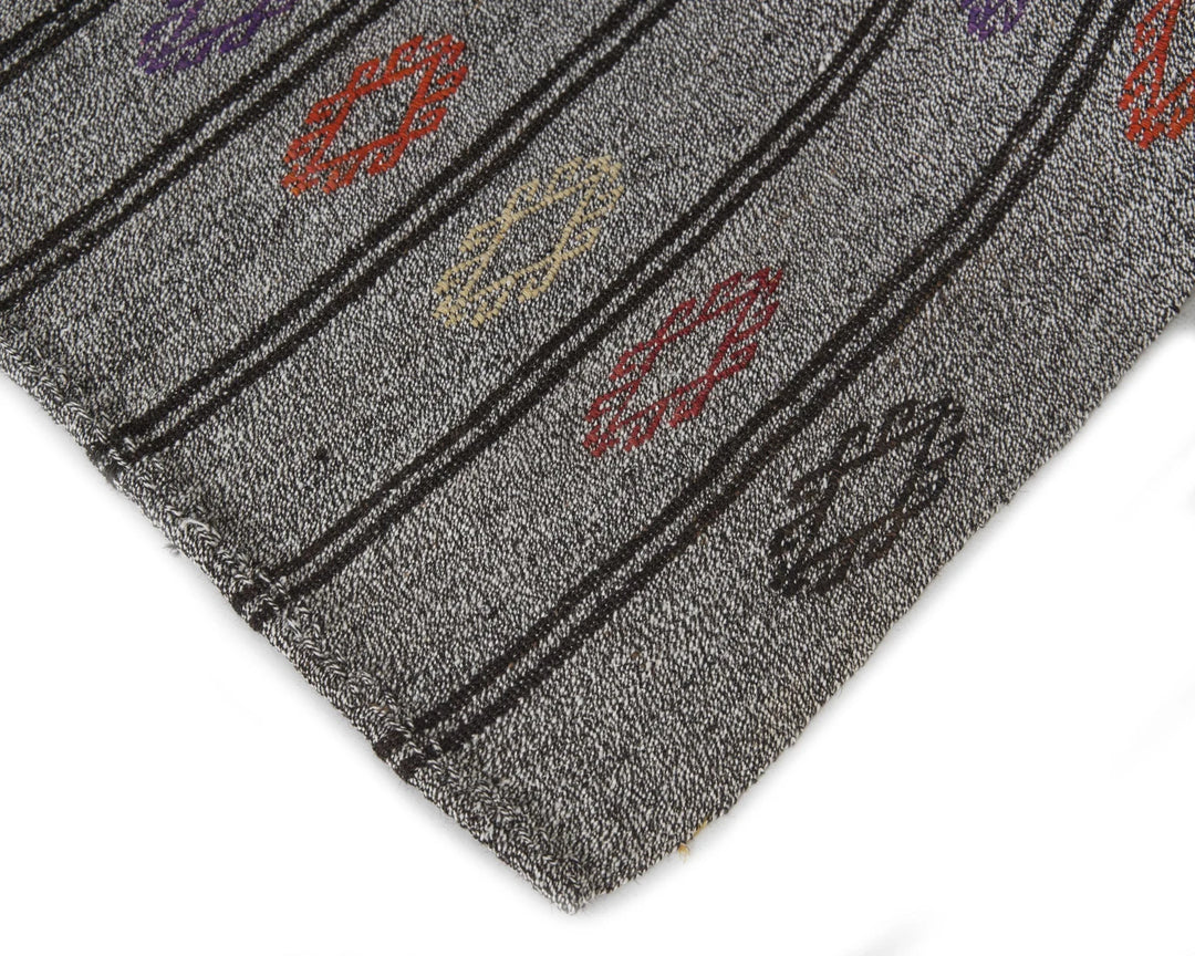 Gray Kilim Rug 6' 3" x 7' 9" | No. VR74532