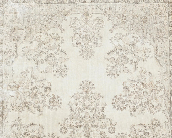 Beige Turkish Oushak Rug 6'11" x 11' Hand-Knotted | No. VR74690