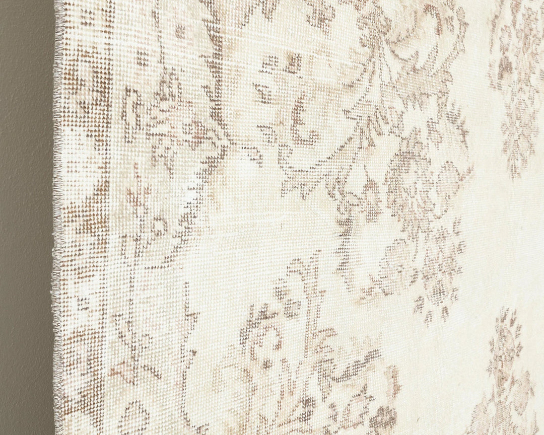Beige Turkish Oushak Rug 6'11" x 11' Hand-Knotted | No. VR74690