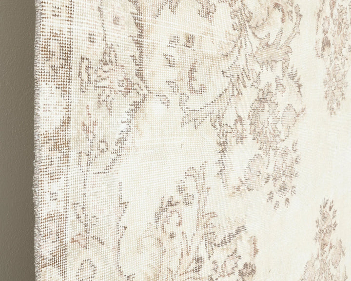 Beige Turkish Oushak Rug 6'11" x 11' Hand-Knotted | No. VR74690