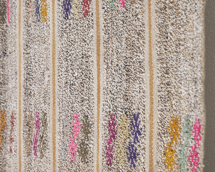 Gray Turkish Kilim Rug 3' 10" x 7' 2" Flat-Weave | No. VR74700