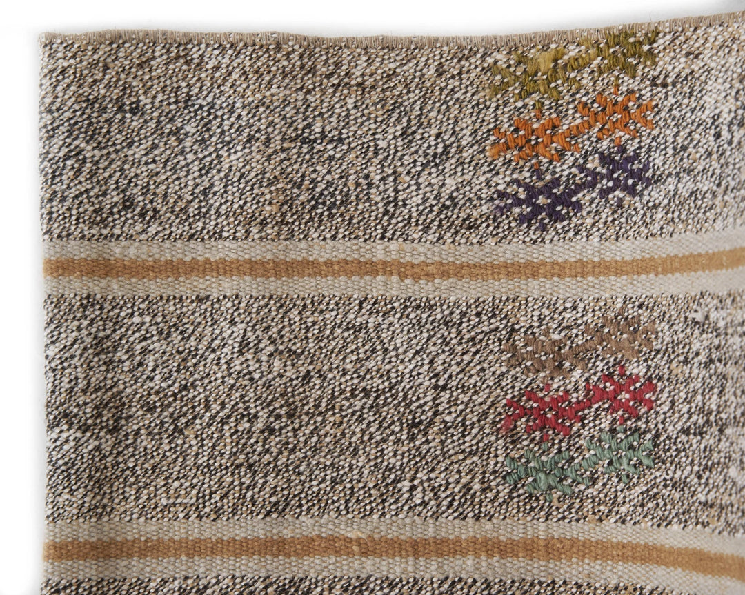 Gray Turkish Kilim Rug 3' 10" x 7' 2" Flat-Weave | No. VR74700