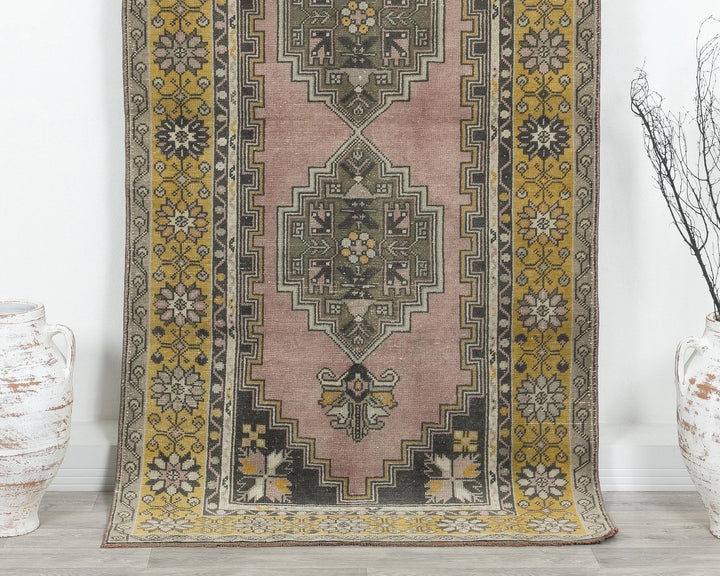 Multicolor Turkish Oushak Rug 3'11" x 7'9" Hand-Knotted | No. VR74836