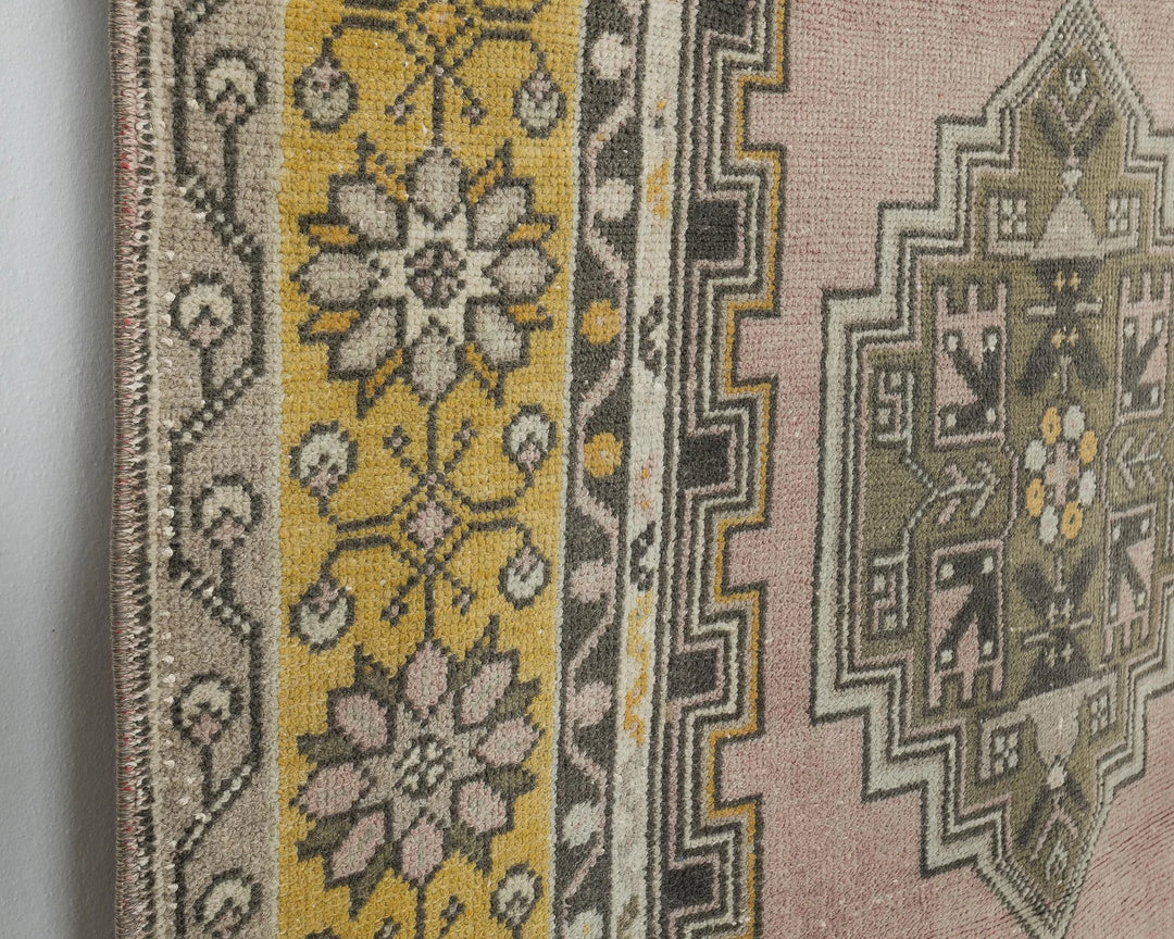 Multicolor Turkish Oushak Rug 3'11" x 7'9" Hand-Knotted | No. VR74836