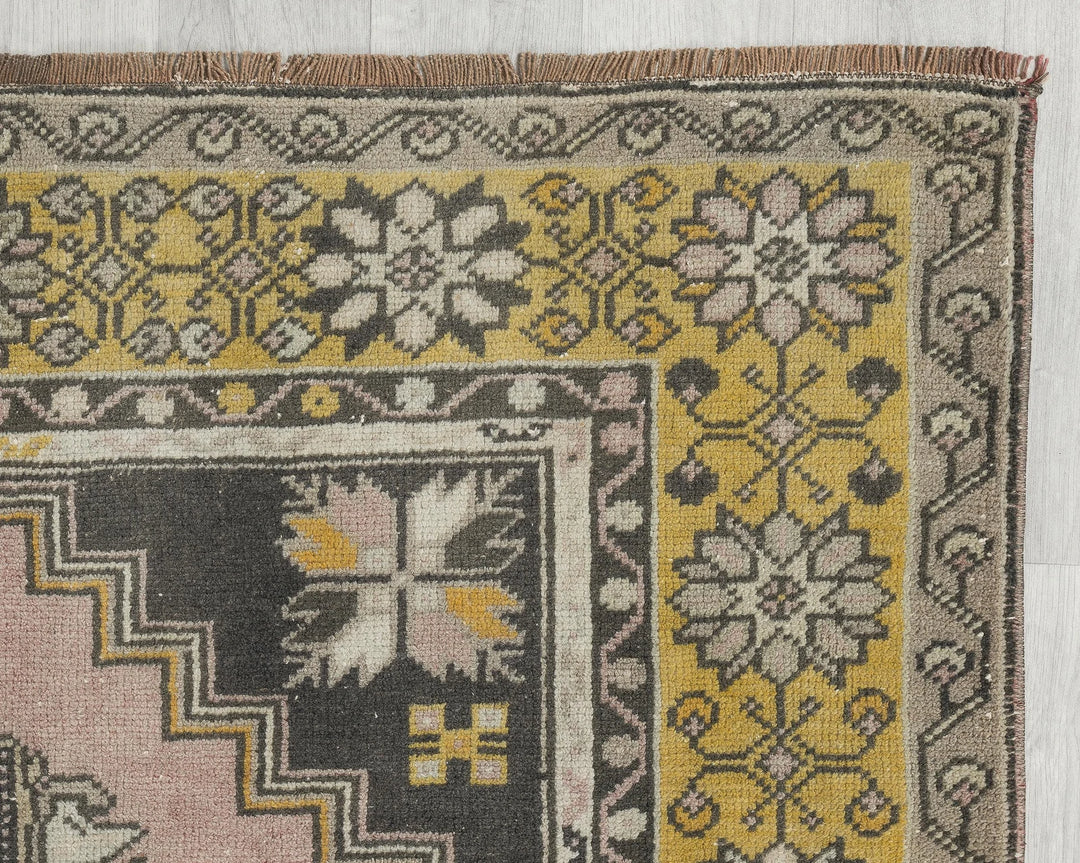 Multicolor Turkish Oushak Rug 3'11" x 7'9" Hand-Knotted | No. VR74836