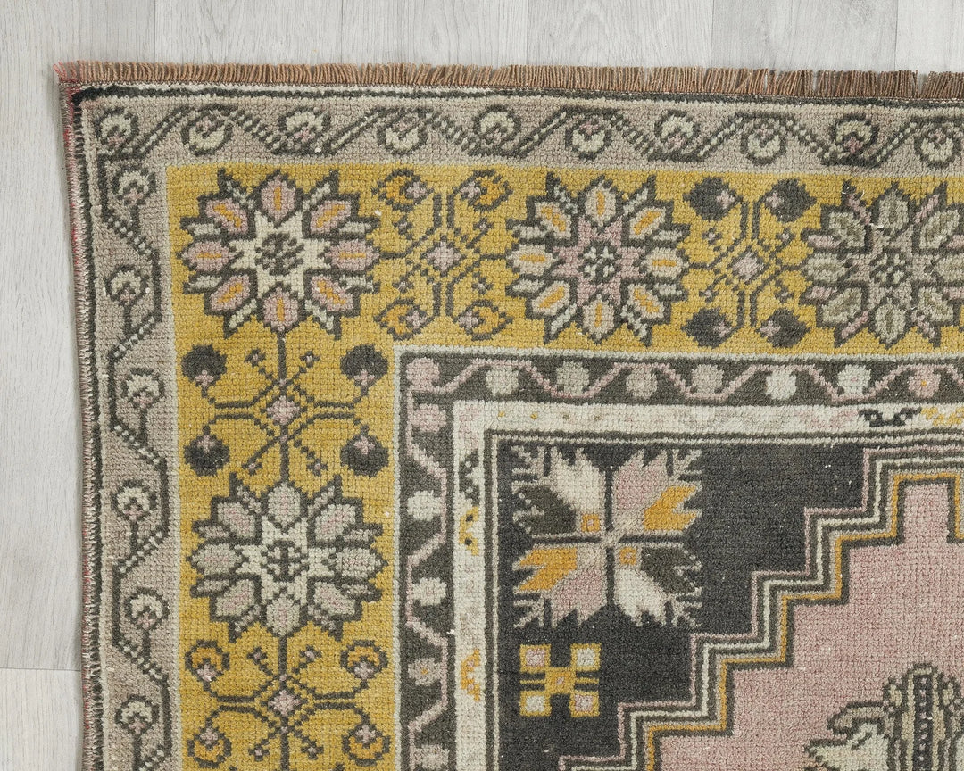 Multicolor Turkish Oushak Rug 3'11" x 7'9" Hand-Knotted | No. VR74836