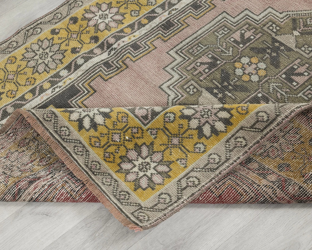 Multicolor Turkish Oushak Rug 3'11" x 7'9" Hand-Knotted | No. VR74836
