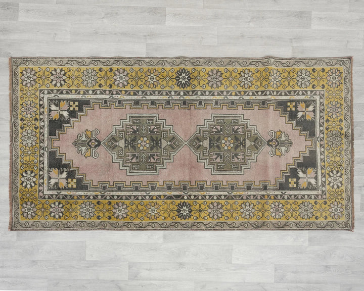 Multicolor Turkish Oushak Rug 3'11" x 7'9" Hand-Knotted | No. VR74836