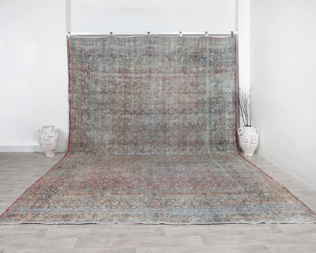 Multicolor Turkish Oushak Rug 3'2" x 4'2" Hand-Knotted | No. VR74907