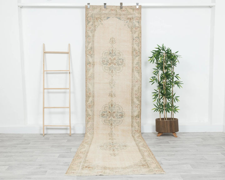 Multicolor Turkish Oushak Rug 2'11" x 11'5" Hand-Knotted | No. VR75169