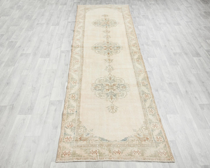 Multicolor Turkish Oushak Rug 2'11" x 11'5" Hand-Knotted | No. VR75169