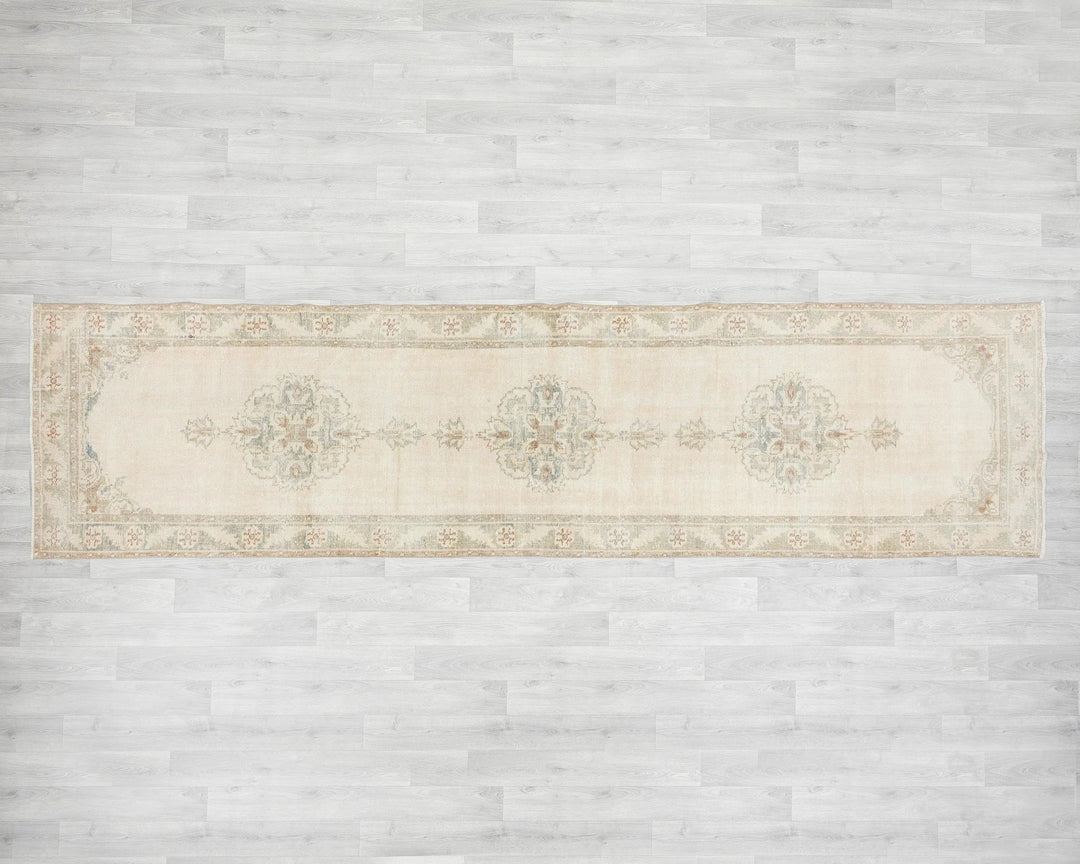 Multicolor Turkish Oushak Rug 2'11" x 11'5" Hand-Knotted | No. VR75169