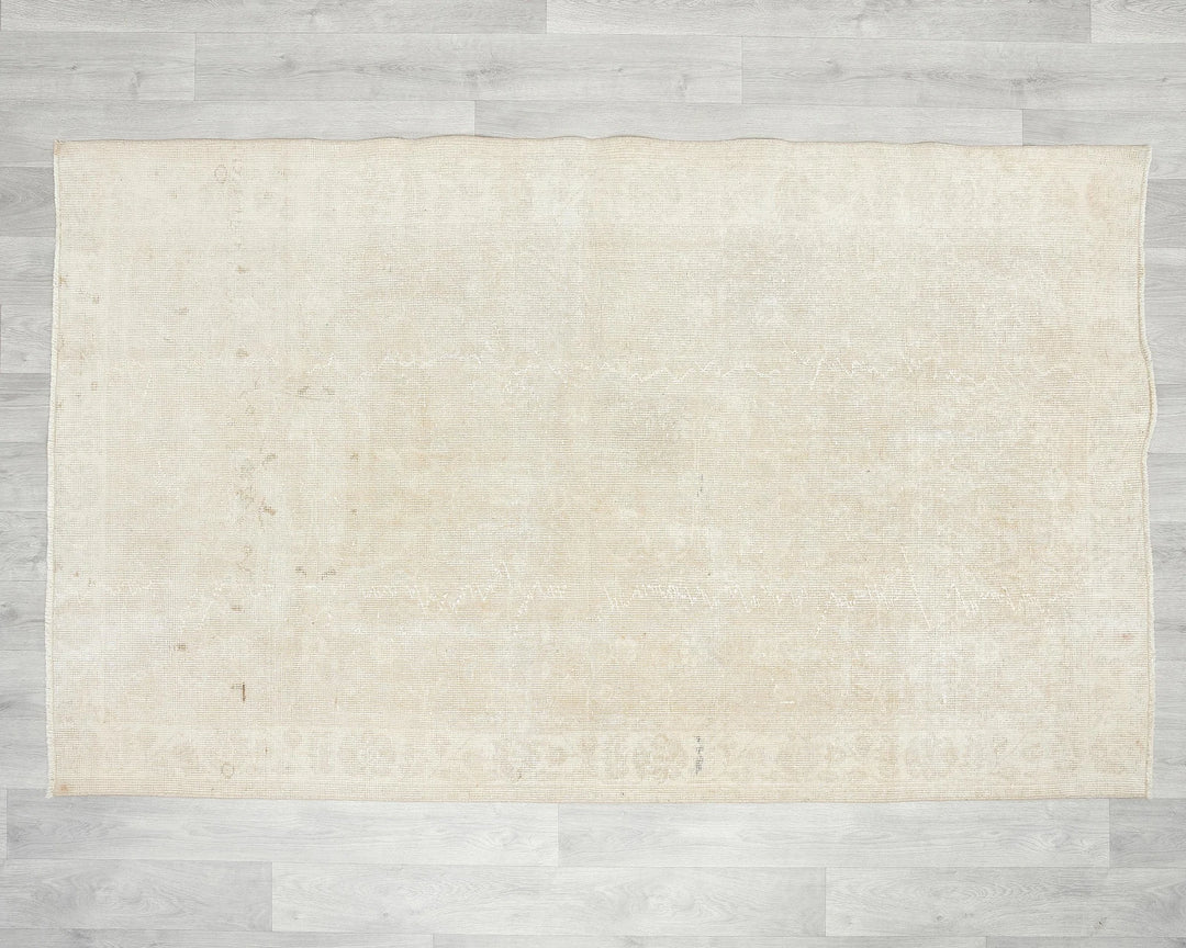 Beige Turkish Oushak Rug 3' 11" x 6' 7" Hand-Knotted | No. VR75177