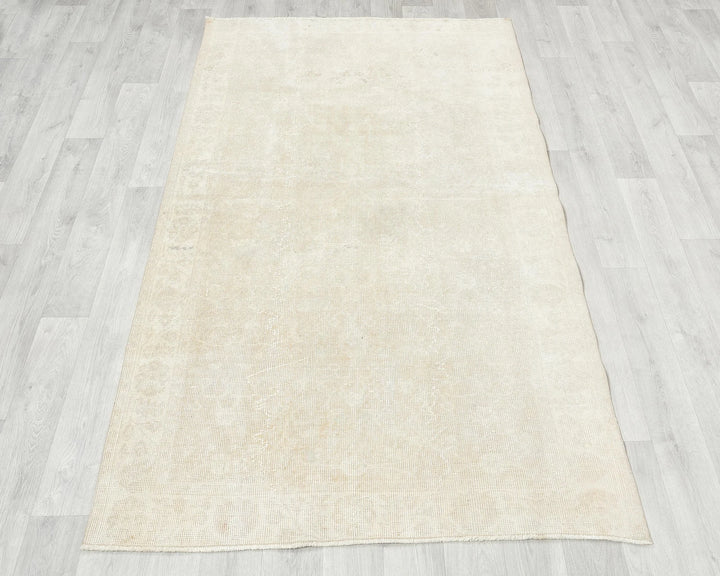 Beige Turkish Oushak Rug 3' 11" x 6' 7" Hand-Knotted | No. VR75177