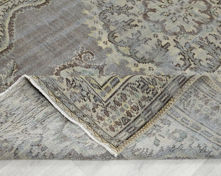 Blue Turkish Oushak Rug 6'1" x 9'7" Hand-Knotted | No. VR75195