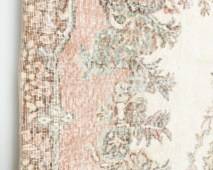 Beige Turkish Oushak Rug 5'8" x 9'6" Hand-Knotted | No. VR75220