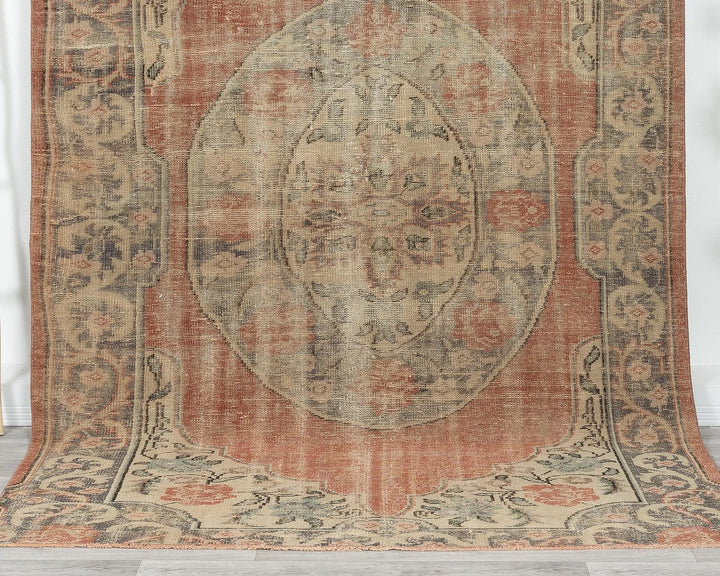 Multicolor Turkish Oushak Rug 6'1" x 9'1" Hand-Knotted | No. VR75314