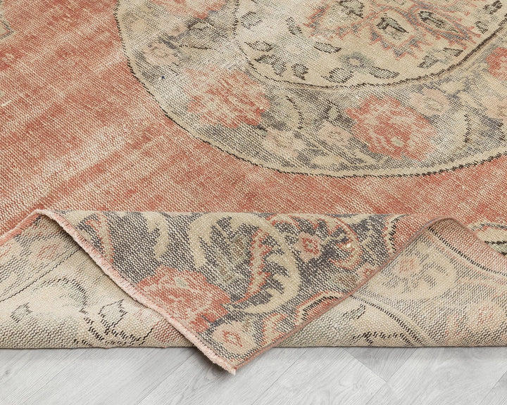 Multicolor Turkish Oushak Rug 6'1" x 9'1" Hand-Knotted | No. VR75314