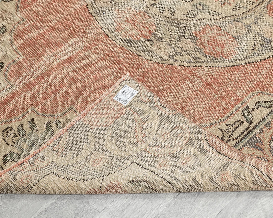 Multicolor Turkish Oushak Rug 6'1" x 9'1" Hand-Knotted | No. VR75314