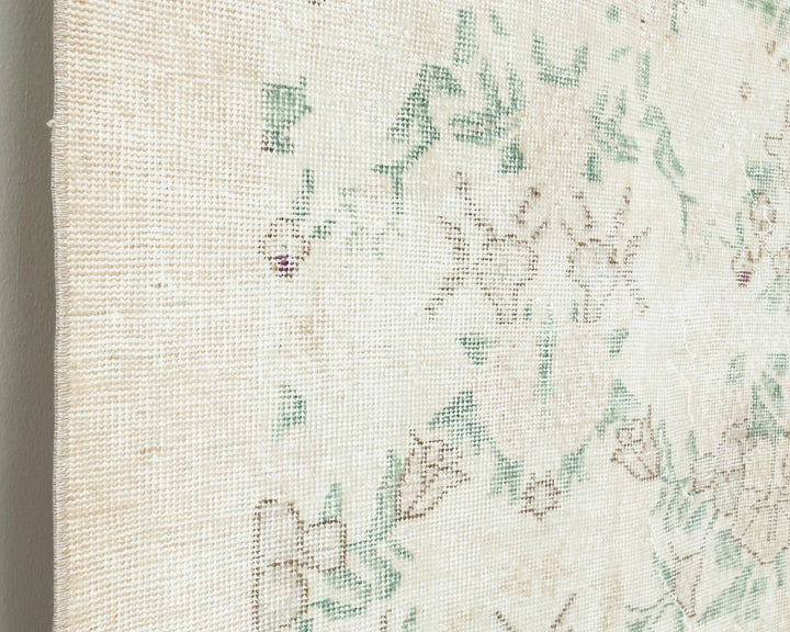 Beige Turkish Oushak Rug 6'8" x 9'7" Hand-Knotted | No. VR75359