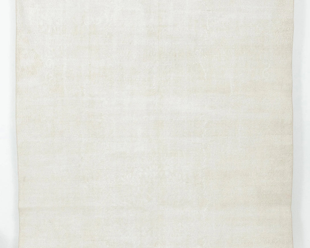 White Turkish Oushak Rug 6' 5" x 10' 1" Hand-Knotted | No. VR75653