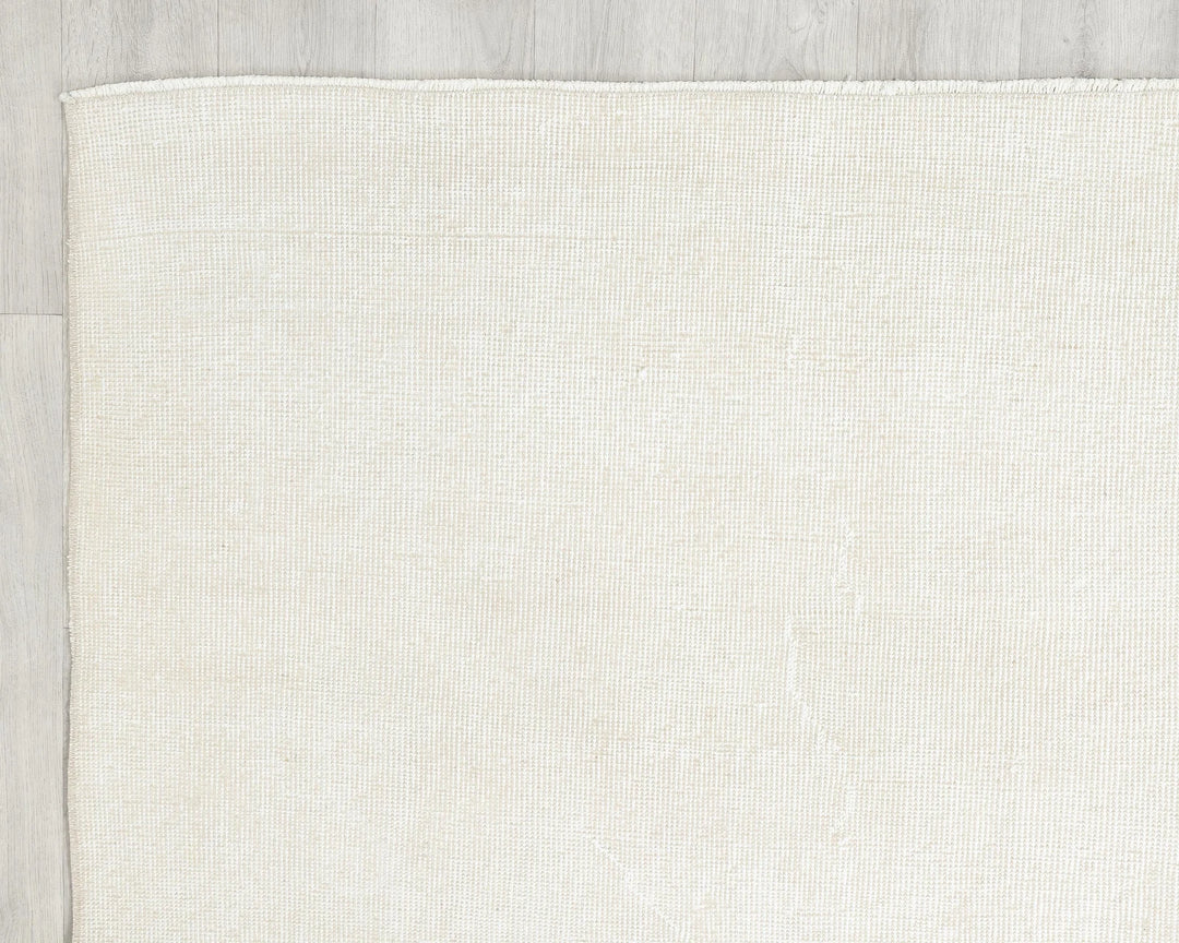 White Turkish Oushak Rug 6' 5" x 10' 1" Hand-Knotted | No. VR75653