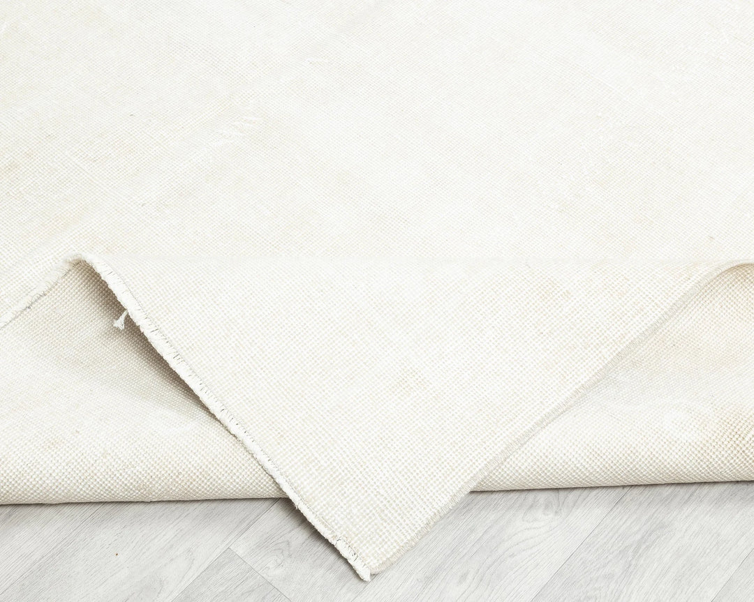 White Turkish Oushak Rug 6' 5" x 10' 1" Hand-Knotted | No. VR75653