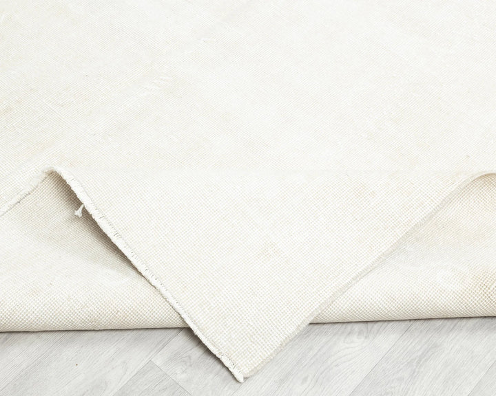 White Turkish Oushak Rug 6' 5" x 10' 1" Hand-Knotted | No. VR75653
