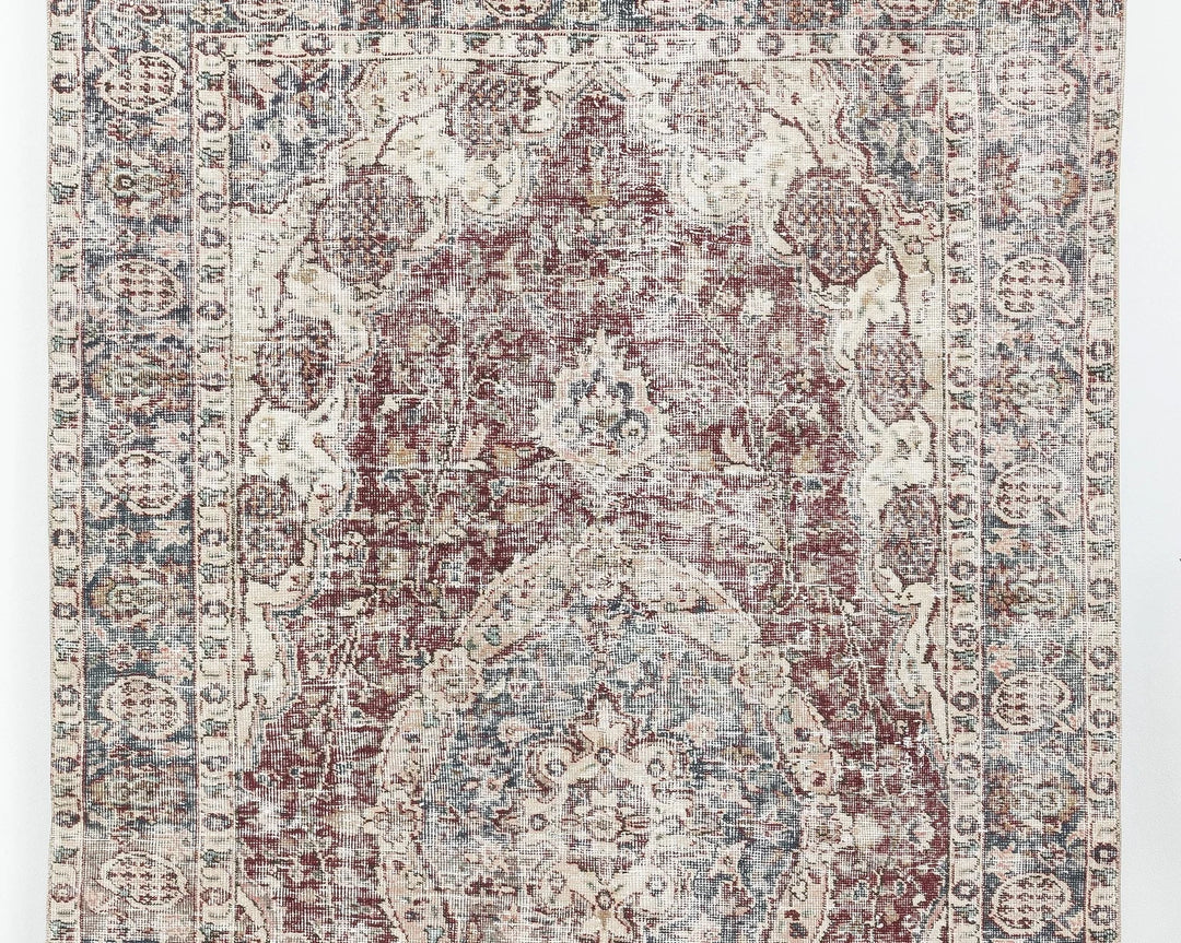 Red Turkish Oushak Rug 5' 2" x 8' 7" Hand-Knotted | No. VR75765