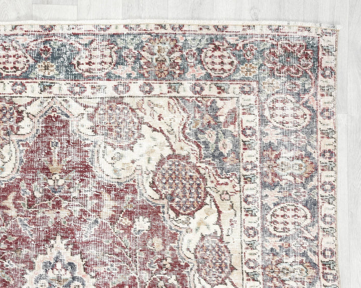 Red Turkish Oushak Rug 5' 2" x 8' 7" Hand-Knotted | No. VR75765