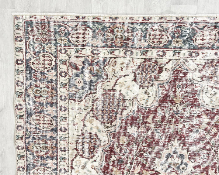 Red Turkish Oushak Rug 5' 2" x 8' 7" Hand-Knotted | No. VR75765