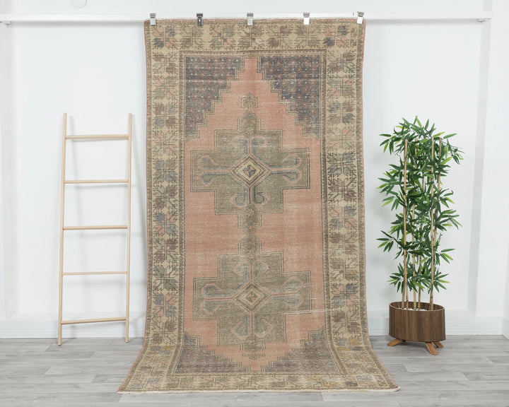 Multicolor Turkish Vintage Rug 4' 7" x 9' 2" Hand-Knotted | No. VR75796
