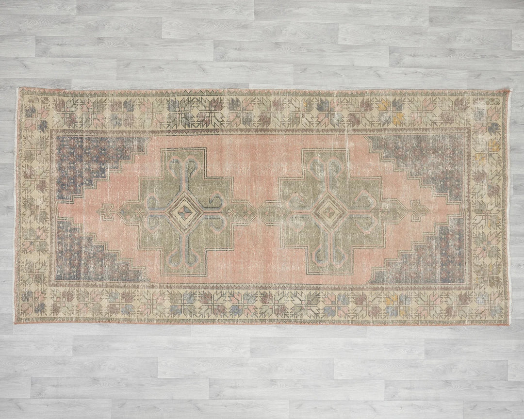 Multicolor Turkish Vintage Rug 4' 7" x 9' 2" Hand-Knotted | No. VR75796