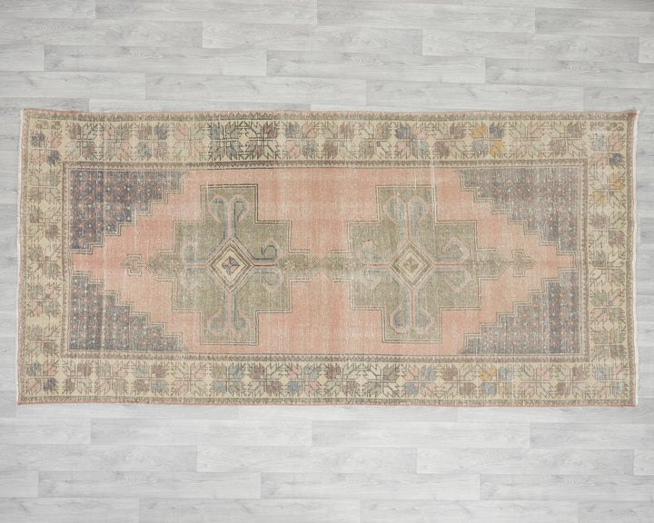 Multicolor Turkish Vintage Rug 4' 7" x 9' 2" Hand-Knotted | No. VR75796