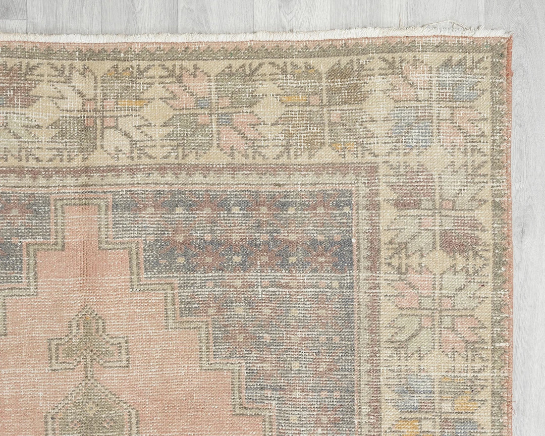 Multicolor Turkish Vintage Rug 4' 7" x 9' 2" Hand-Knotted | No. VR75796