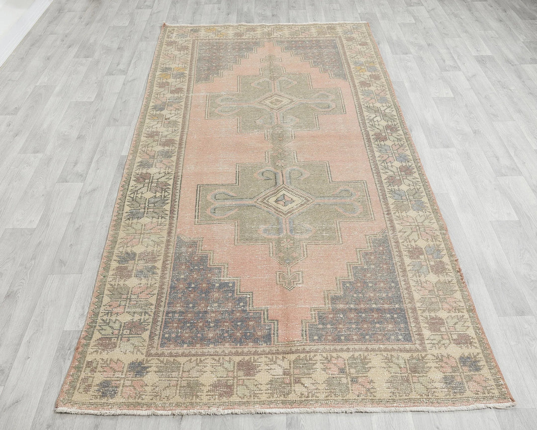 Multicolor Turkish Vintage Rug 4' 7" x 9' 2" Hand-Knotted | No. VR75796