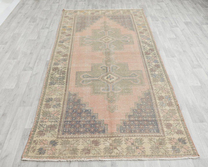 Multicolor Turkish Vintage Rug 4' 7" x 9' 2" Hand-Knotted | No. VR75796